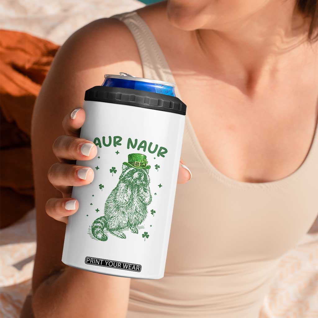 Aur Naur Raccoon St Patricks Day 4 in 1 Can Cooler Tumbler Funny Sarcastic Oh No Australian Accent TS14 Print Your Wear