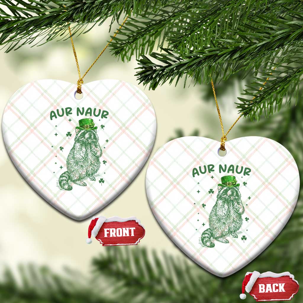 Aur Naur Raccoon St Patricks Day Ceramic Ornament Funny Sarcastic Oh No Australian Accent TS14 Print Your Wear