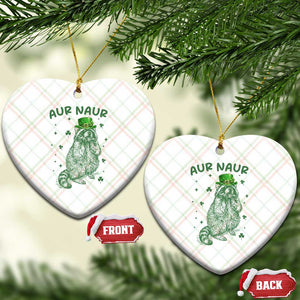 Aur Naur Raccoon St Patricks Day Ceramic Ornament Funny Sarcastic Oh No Australian Accent TS14 Print Your Wear