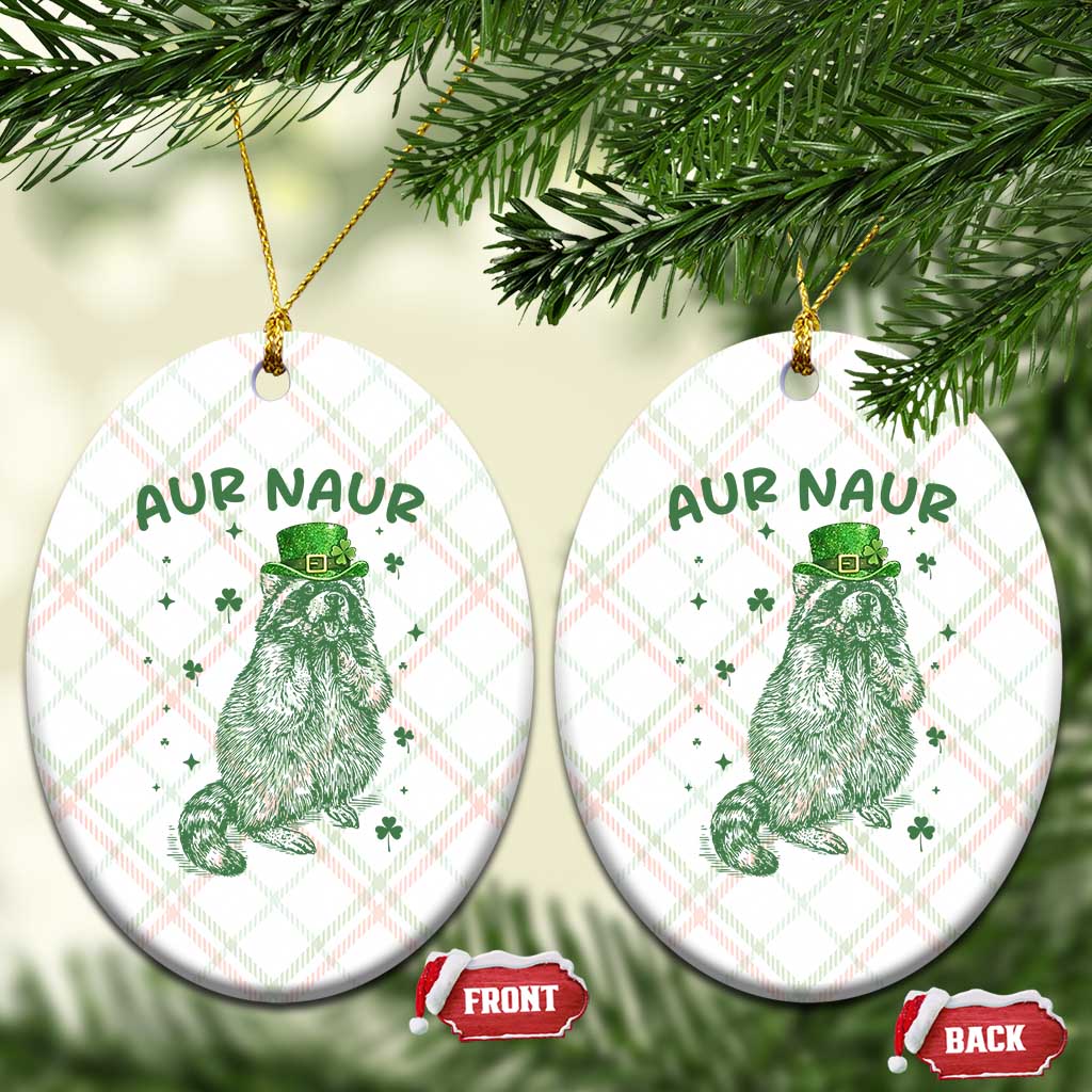 Aur Naur Raccoon St Patricks Day Ceramic Ornament Funny Sarcastic Oh No Australian Accent TS14 Print Your Wear