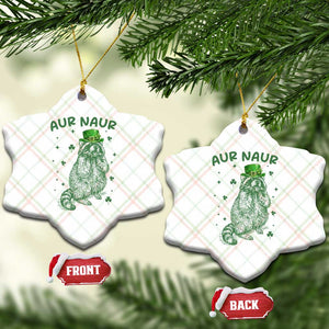 Aur Naur Raccoon St Patricks Day Ceramic Ornament Funny Sarcastic Oh No Australian Accent TS14 Print Your Wear