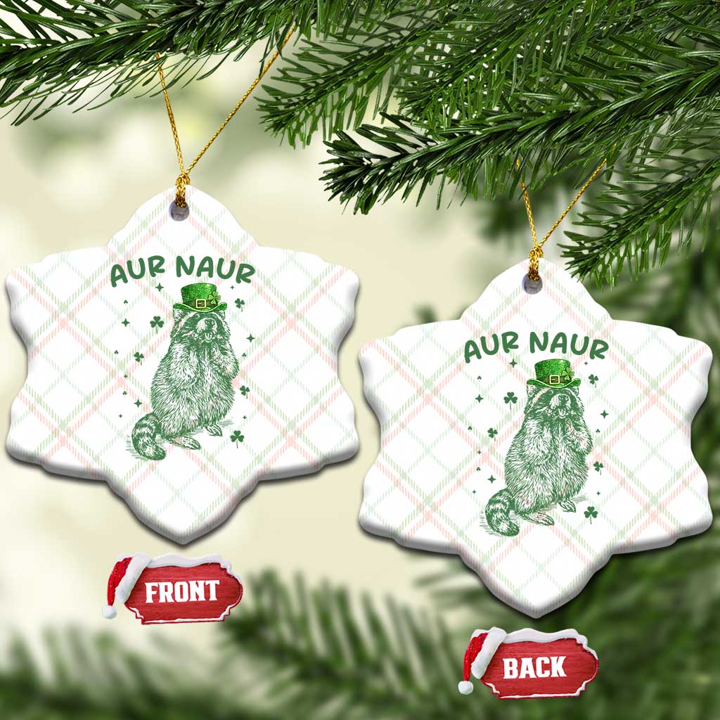Aur Naur Raccoon St Patricks Day Ceramic Ornament Funny Sarcastic Oh No Australian Accent TS14 Print Your Wear