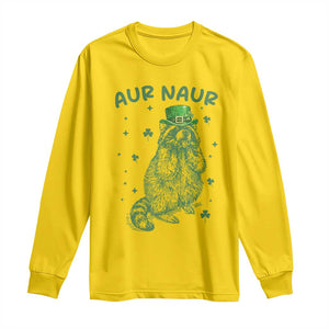 Aur Naur Raccoon St Patricks Day Long Sleeve Shirt Funny Sarcastic Oh No Australian Accent TS14 Daisy Print Your Wear