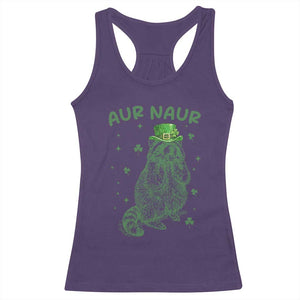 Aur Naur Raccoon St Patricks Day Racerback Tank Top Funny Sarcastic Oh No Australian Accent TS14 Purple Print Your Wear