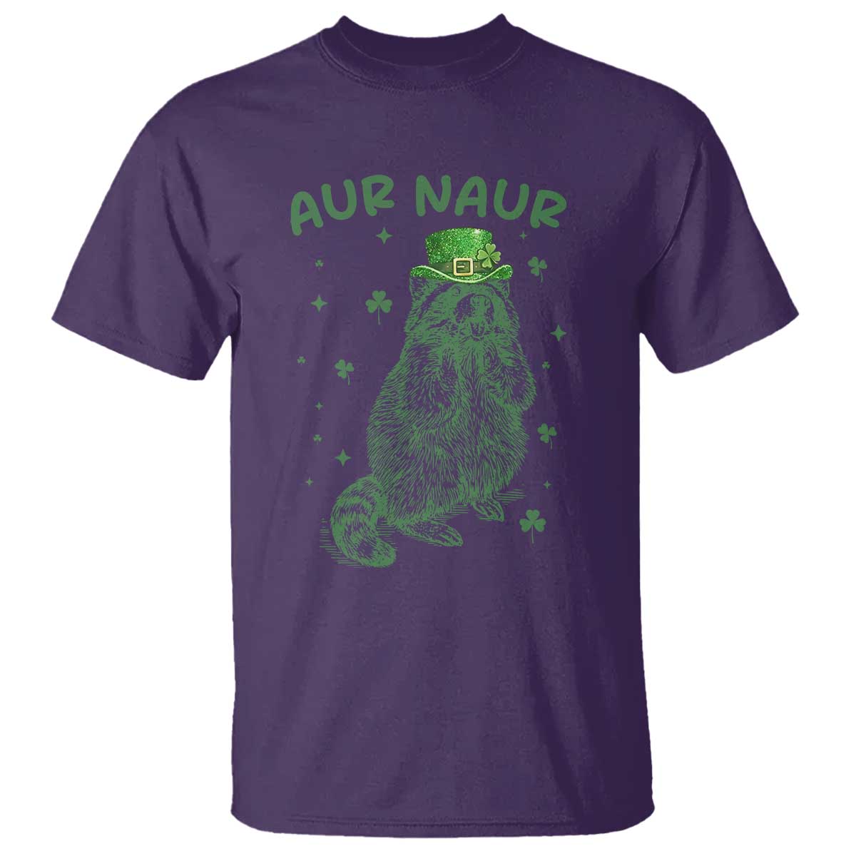 Aur Naur Raccoon St Patricks Day T Shirt Funny Sarcastic Oh No Australian Accent TS14 Purple Print Your Wear