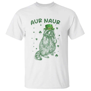 Aur Naur Raccoon St Patricks Day T Shirt Funny Sarcastic Oh No Australian Accent TS14 White Print Your Wear