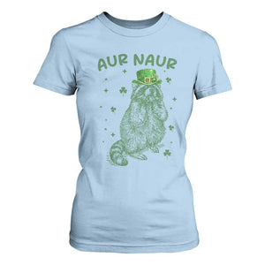 Aur Naur Raccoon St Patricks Day T Shirt For Women Funny Sarcastic Oh No Australian Accent TS14 Light Blue Print Your Wear