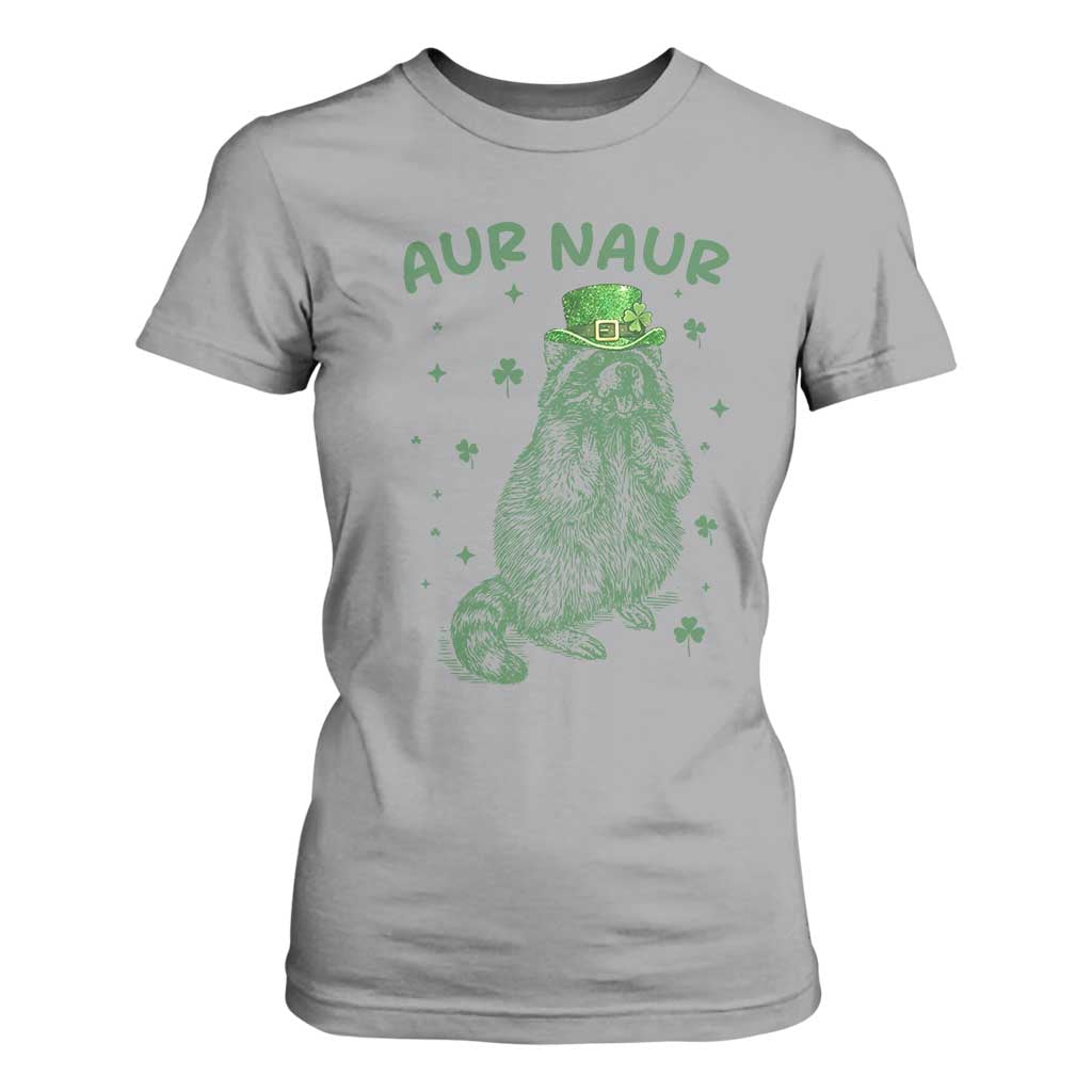 Aur Naur Raccoon St Patricks Day T Shirt For Women Funny Sarcastic Oh No Australian Accent TS14 Sport Gray Print Your Wear