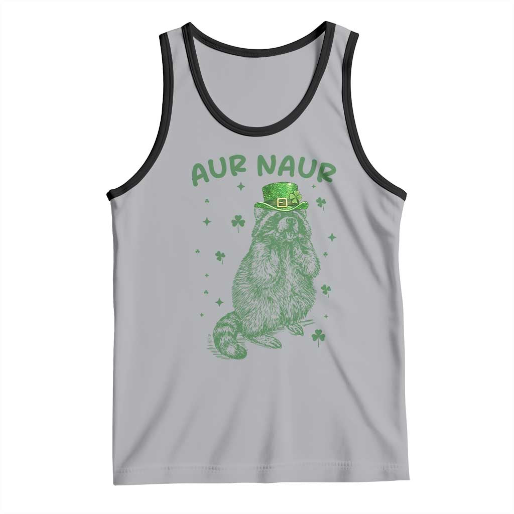Aur Naur Raccoon St Patricks Day Tank Top Funny Sarcastic Oh No Australian Accent TS14 Athletic Heather Black Print Your Wear