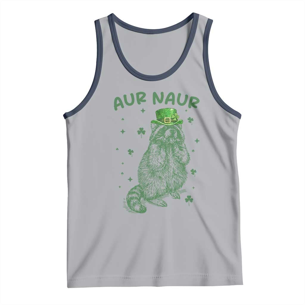 Aur Naur Raccoon St Patricks Day Tank Top Funny Sarcastic Oh No Australian Accent TS14 Athletic Heather Navy Print Your Wear