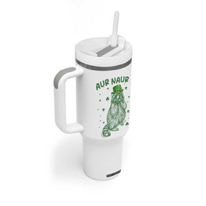 Aur Naur Raccoon St Patricks Day Tumbler With Handle Funny Sarcastic Oh No Australian Accent TS14 Print Your Wear