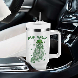 Aur Naur Raccoon St Patricks Day Tumbler With Handle Funny Sarcastic Oh No Australian Accent TS14 Print Your Wear