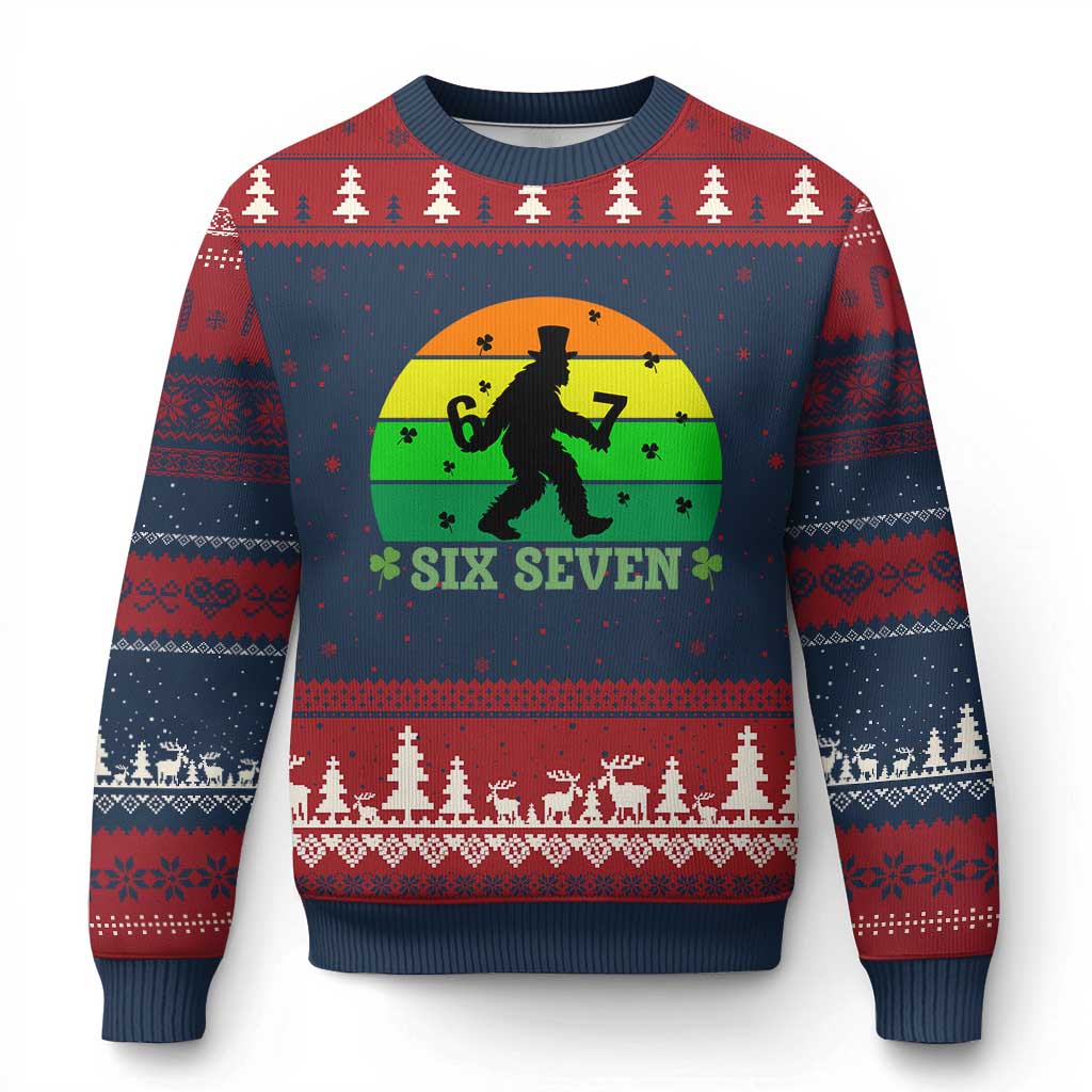Aur Naur Bigfoot Meme Ugly Christmas Sweater Funny Sasquatch Sarcastic Oh No Australian Accent TS14 Navy Red Print Your Wear