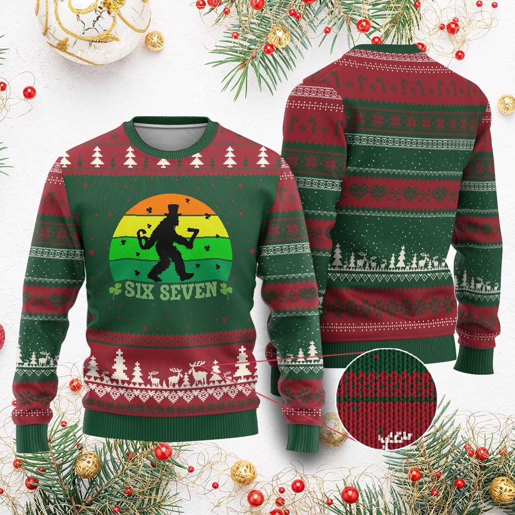 Aur Naur Bigfoot Meme Ugly Christmas Sweater Funny Sasquatch Sarcastic Oh No Australian Accent TS14 Red Green Print Your Wear