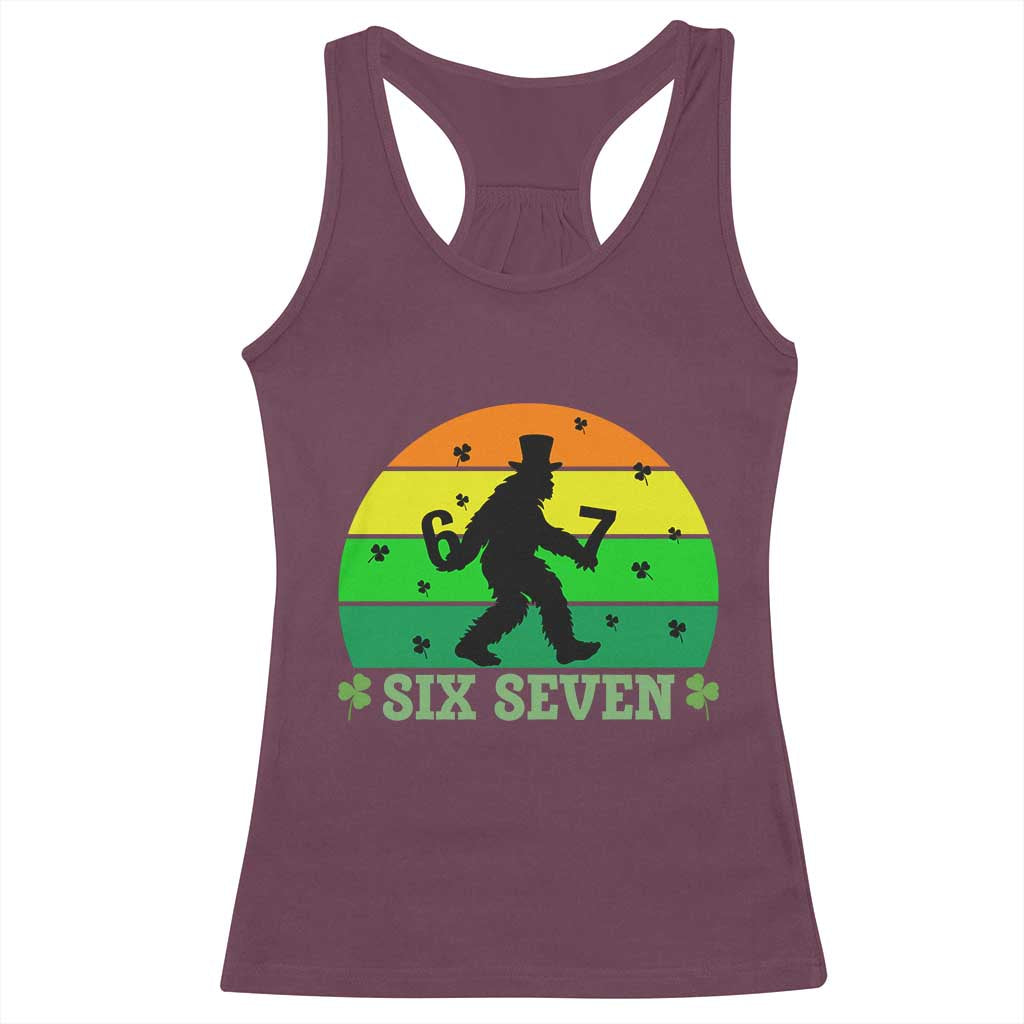 Aur Naur Bigfoot Meme Racerback Tank Top Funny Sasquatch Sarcastic Oh No Australian Accent TS14 Maroon Print Your Wear