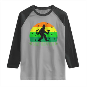 Aur Naur Bigfoot Meme Raglan Shirt Funny Sasquatch Sarcastic Oh No Australian Accent TS14 Sport Gray Black Print Your Wear