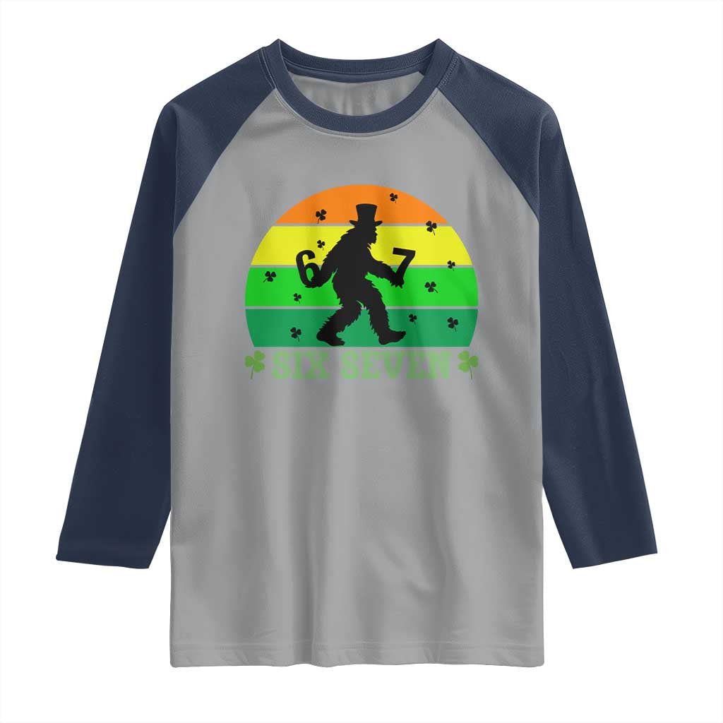 Aur Naur Bigfoot Meme Raglan Shirt Funny Sasquatch Sarcastic Oh No Australian Accent TS14 Sport Gray Navy Print Your Wear