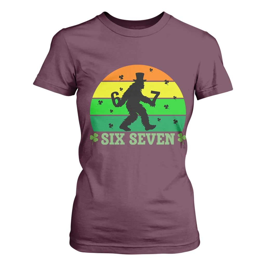 Aur Naur Bigfoot Meme T Shirt For Women Funny Sasquatch Sarcastic Oh No Australian Accent TS14 Maroon Print Your Wear