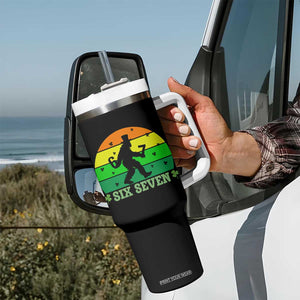 Aur Naur Bigfoot Meme Tumbler With Handle Funny Sasquatch Sarcastic Oh No Australian Accent TS14 Print Your Wear