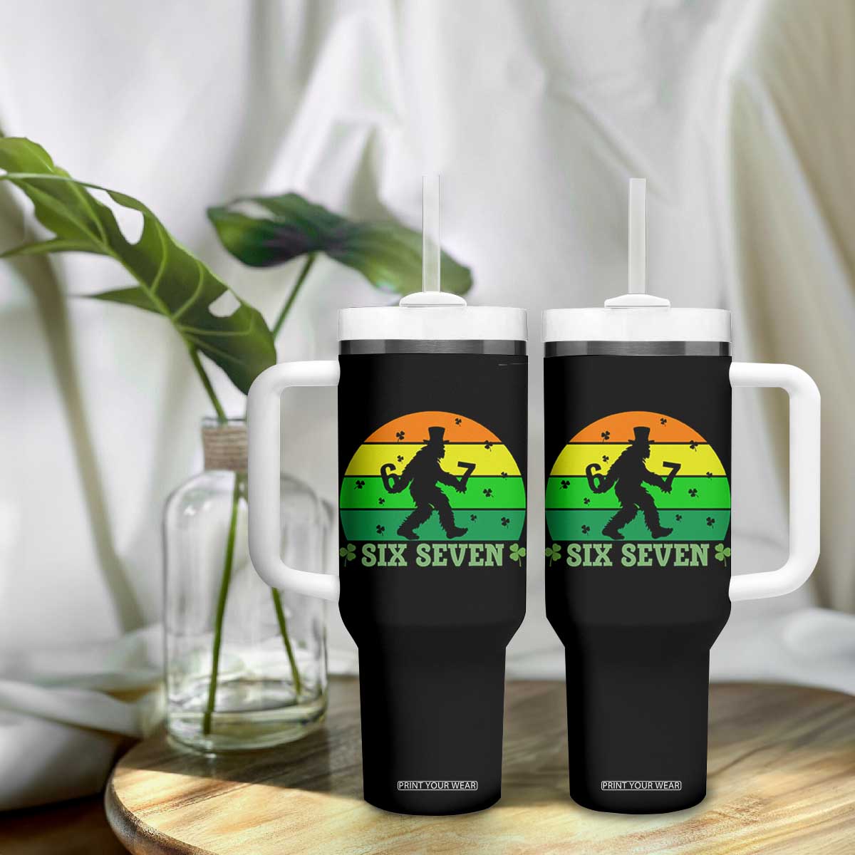 Aur Naur Bigfoot Meme Tumbler With Handle Funny Sasquatch Sarcastic Oh No Australian Accent TS14 Print Your Wear