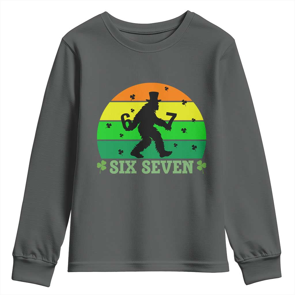 Aur Naur Bigfoot Meme Youth Sweatshirt Funny Sasquatch Sarcastic Oh No Australian Accent TS14 Dark Heather Print Your Wear