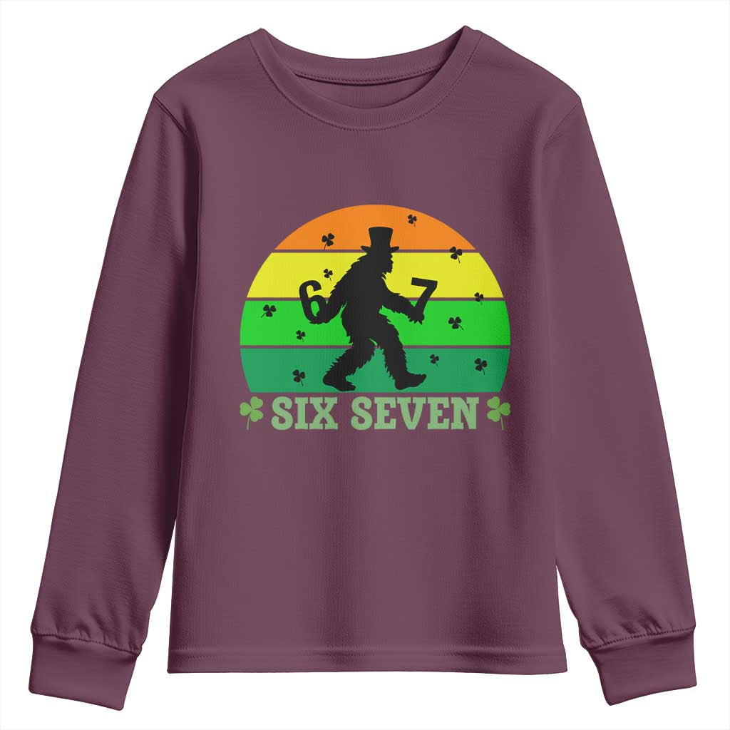 Aur Naur Bigfoot Meme Youth Sweatshirt Funny Sasquatch Sarcastic Oh No Australian Accent TS14 Maroon Print Your Wear