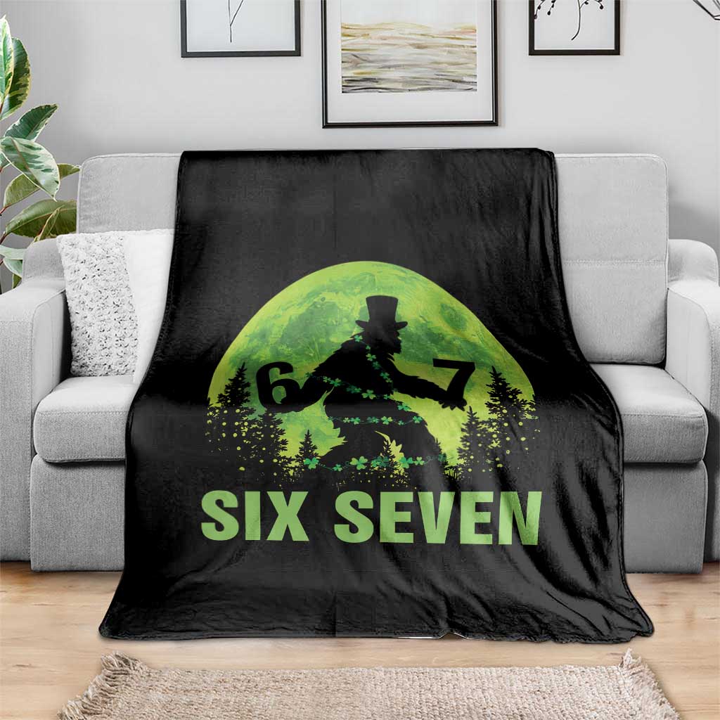 Funny Bigfoot St Patricks Day Throw Blanket Sasquatch Hiding Moon Forest Meme TS14 Print Your Wear
