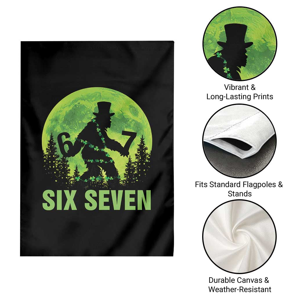 Funny Bigfoot St Patricks Day Garden Flag Sasquatch Hiding Moon Forest Meme TS14 Print Your Wear