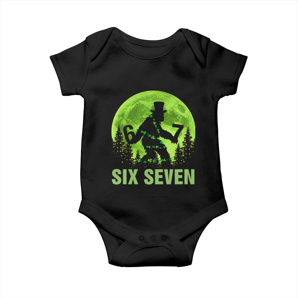 Funny Bigfoot St Patricks Day Baby Onesie Sasquatch Hiding Moon Forest Meme TS14 Black Print Your Wear
