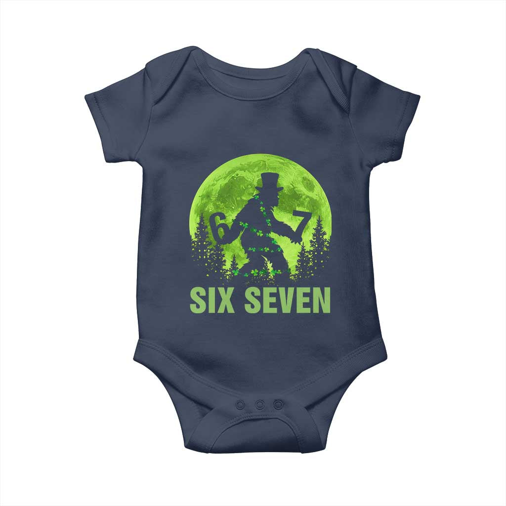 Funny Bigfoot St Patricks Day Baby Onesie Sasquatch Hiding Moon Forest Meme TS14 Navy Print Your Wear
