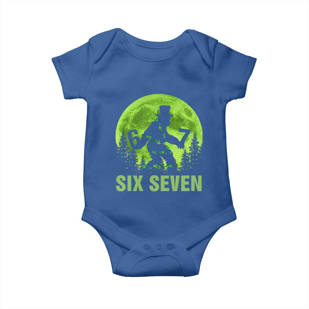 Funny Bigfoot St Patricks Day Baby Onesie Sasquatch Hiding Moon Forest Meme TS14 Royal Blue Print Your Wear