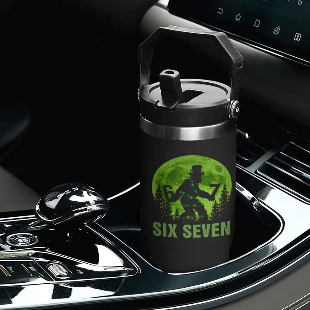 Funny Bigfoot St Patricks Day Flip Straw Tumbler Sasquatch Hiding Moon Forest Meme TS14 Print Your Wear