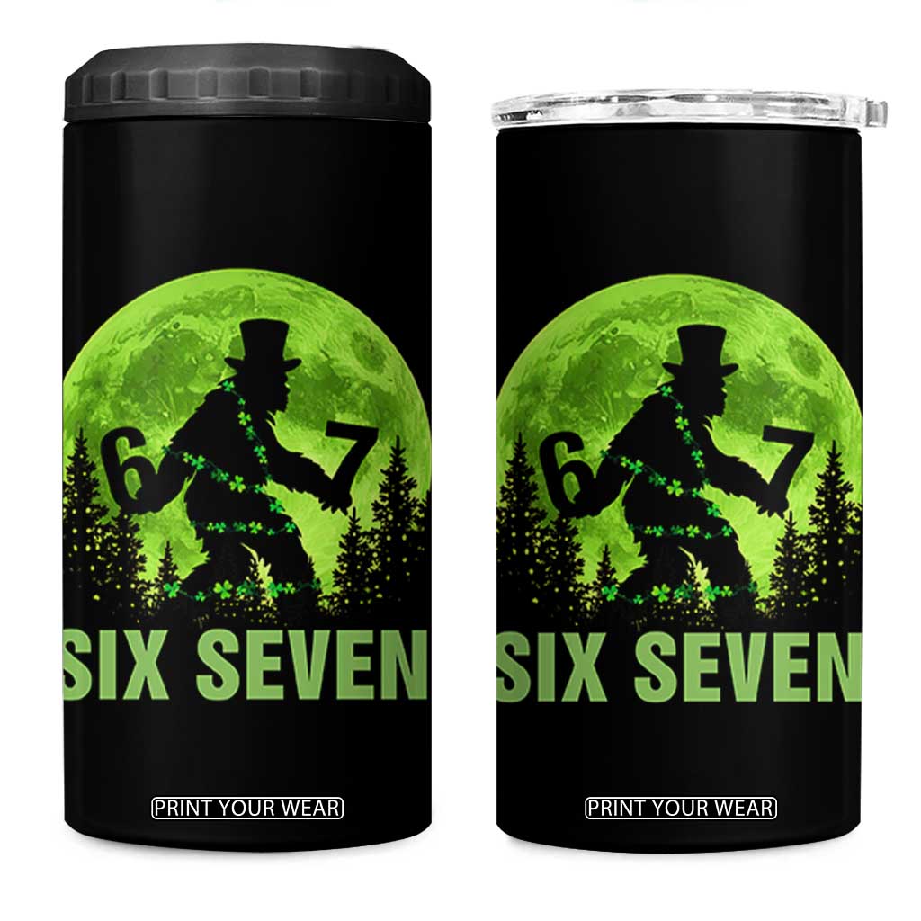 Funny Bigfoot St Patricks Day 4 in 1 Can Cooler Tumbler Sasquatch Hiding Moon Forest Meme TS14 One Size: 16 oz Black Print Your Wear