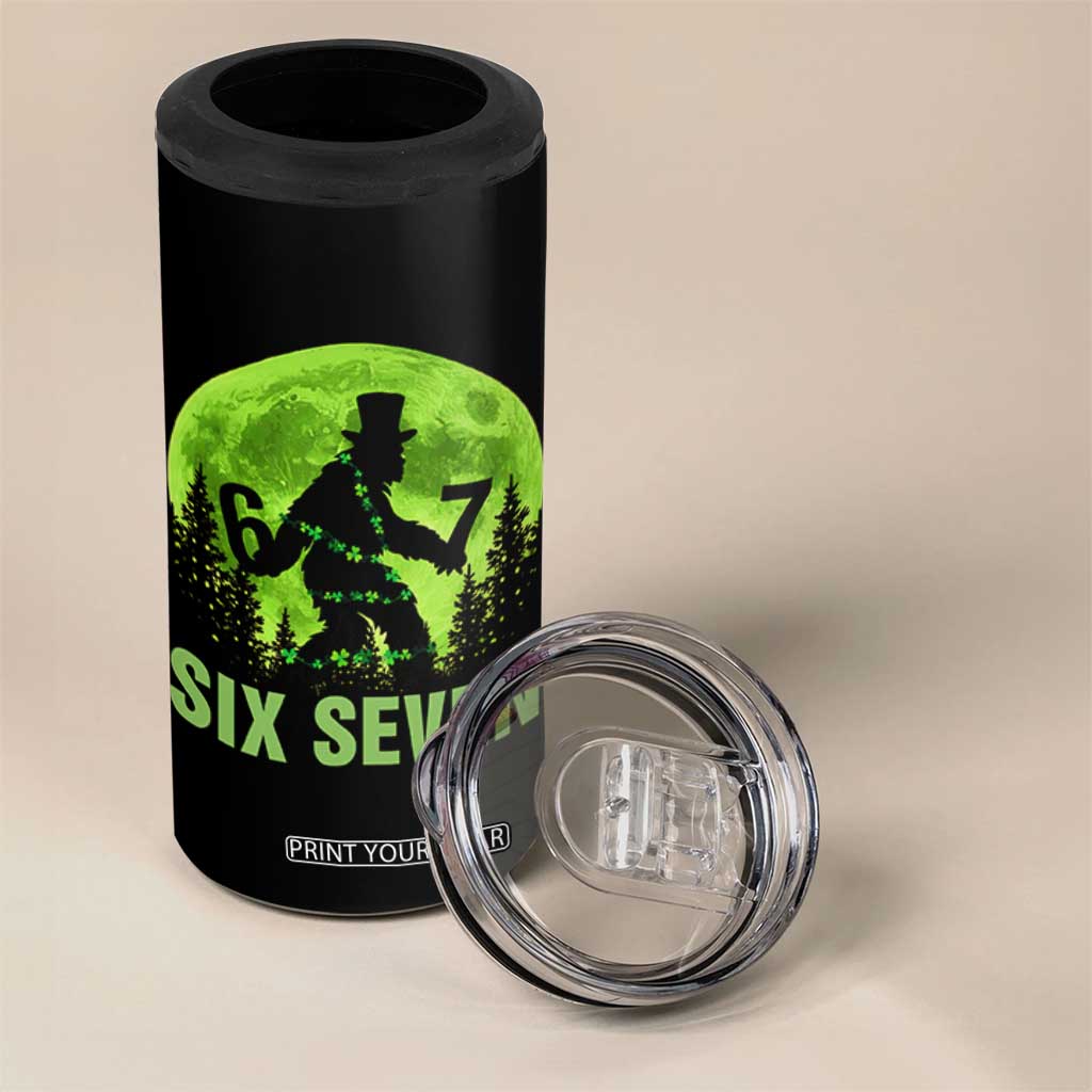 Funny Bigfoot St Patricks Day 4 in 1 Can Cooler Tumbler Sasquatch Hiding Moon Forest Meme TS14 Print Your Wear