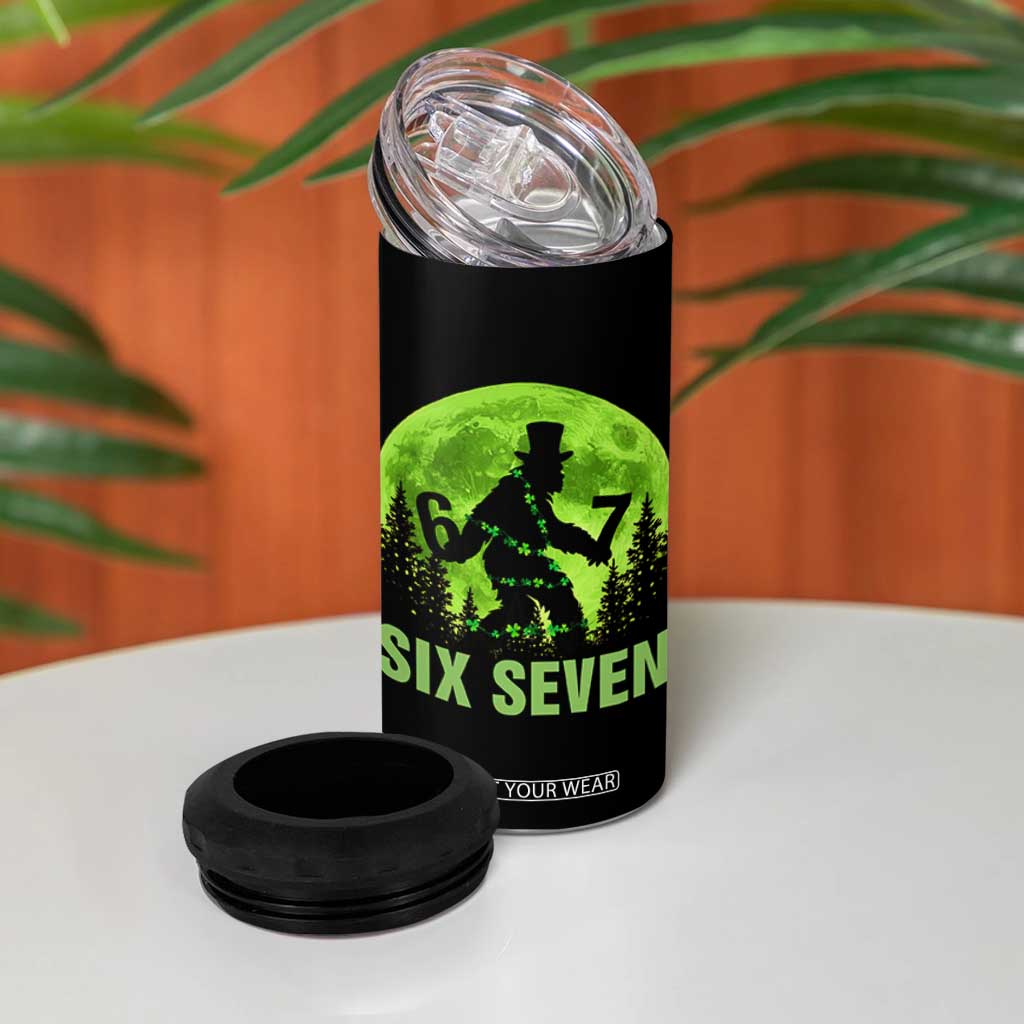 Funny Bigfoot St Patricks Day 4 in 1 Can Cooler Tumbler Sasquatch Hiding Moon Forest Meme TS14 Print Your Wear