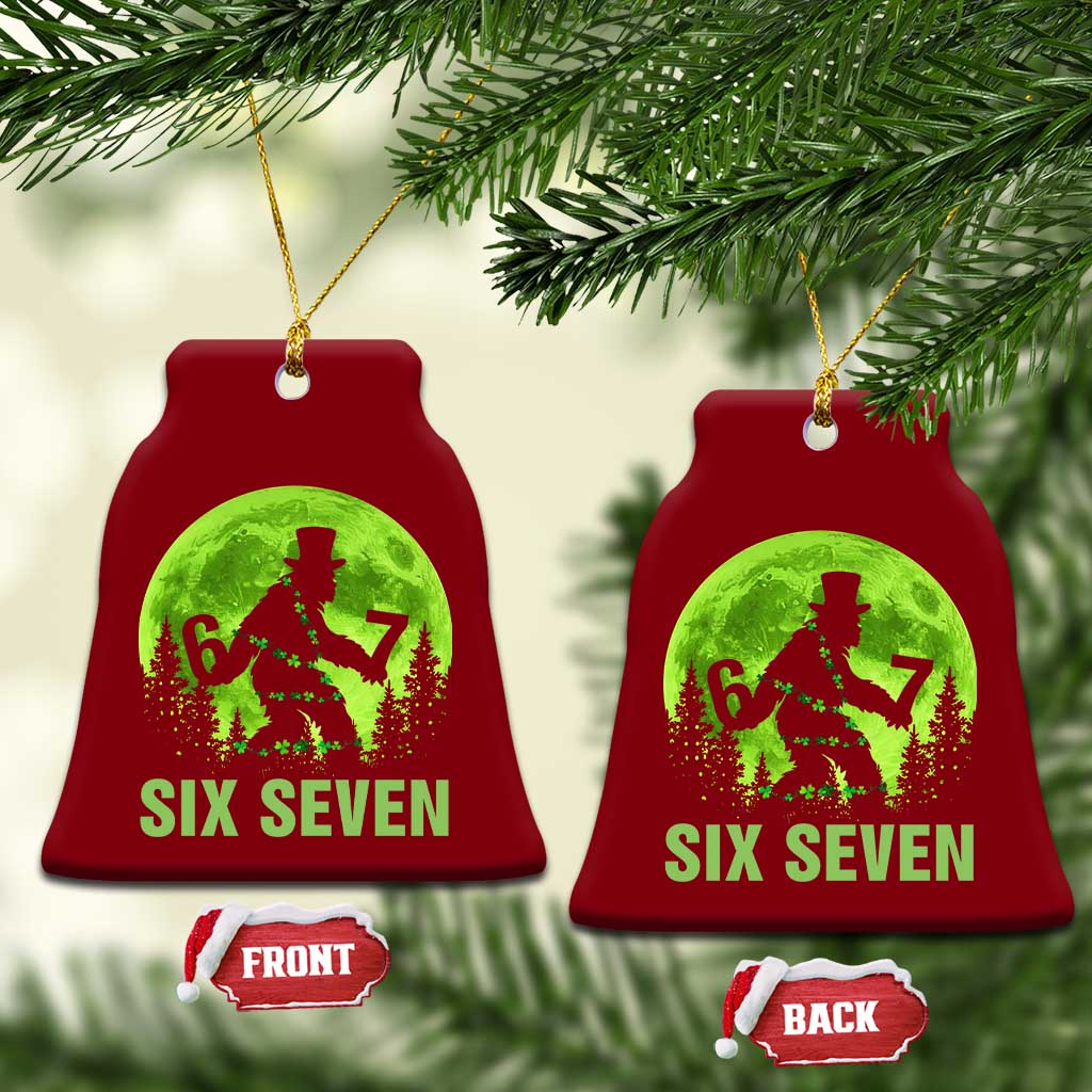 Funny Bigfoot St Patricks Day Ceramic Ornament Sasquatch Hiding Moon Forest Meme TS14 Print Your Wear
