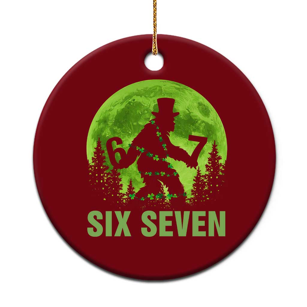 Funny Bigfoot St Patricks Day Ceramic Ornament Sasquatch Hiding Moon Forest Meme TS14 1pc Red Print Your Wear