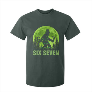 Funny Bigfoot St Patricks Day T Shirt For Kid Sasquatch Hiding Moon Forest Meme TS14 Dark Forest Green Print Your Wear