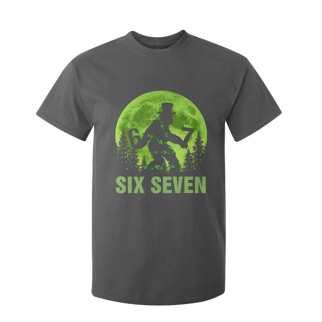 Funny Bigfoot St Patricks Day T Shirt For Kid Sasquatch Hiding Moon Forest Meme TS14 Dark Heather Print Your Wear