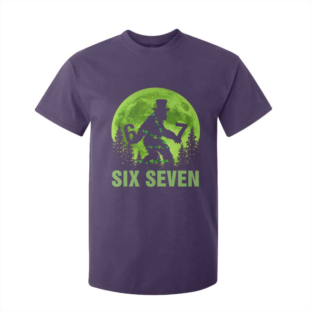 Funny Bigfoot St Patricks Day T Shirt For Kid Sasquatch Hiding Moon Forest Meme TS14 Purple Print Your Wear
