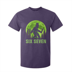 Funny Bigfoot St Patricks Day T Shirt For Kid Sasquatch Hiding Moon Forest Meme TS14 Purple Print Your Wear