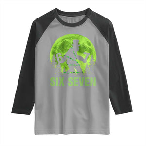 Funny Bigfoot St Patricks Day Raglan Shirt Sasquatch Hiding Moon Forest Meme TS14 Sport Gray Black Print Your Wear