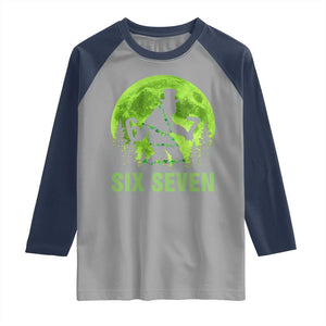 Funny Bigfoot St Patricks Day Raglan Shirt Sasquatch Hiding Moon Forest Meme TS14 Sport Gray Navy Print Your Wear