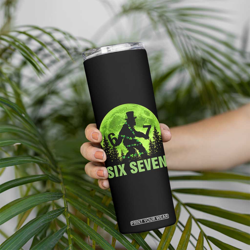 Funny Bigfoot St Patricks Day Skinny Tumbler Sasquatch Hiding Moon Forest Meme TS14 Print Your Wear