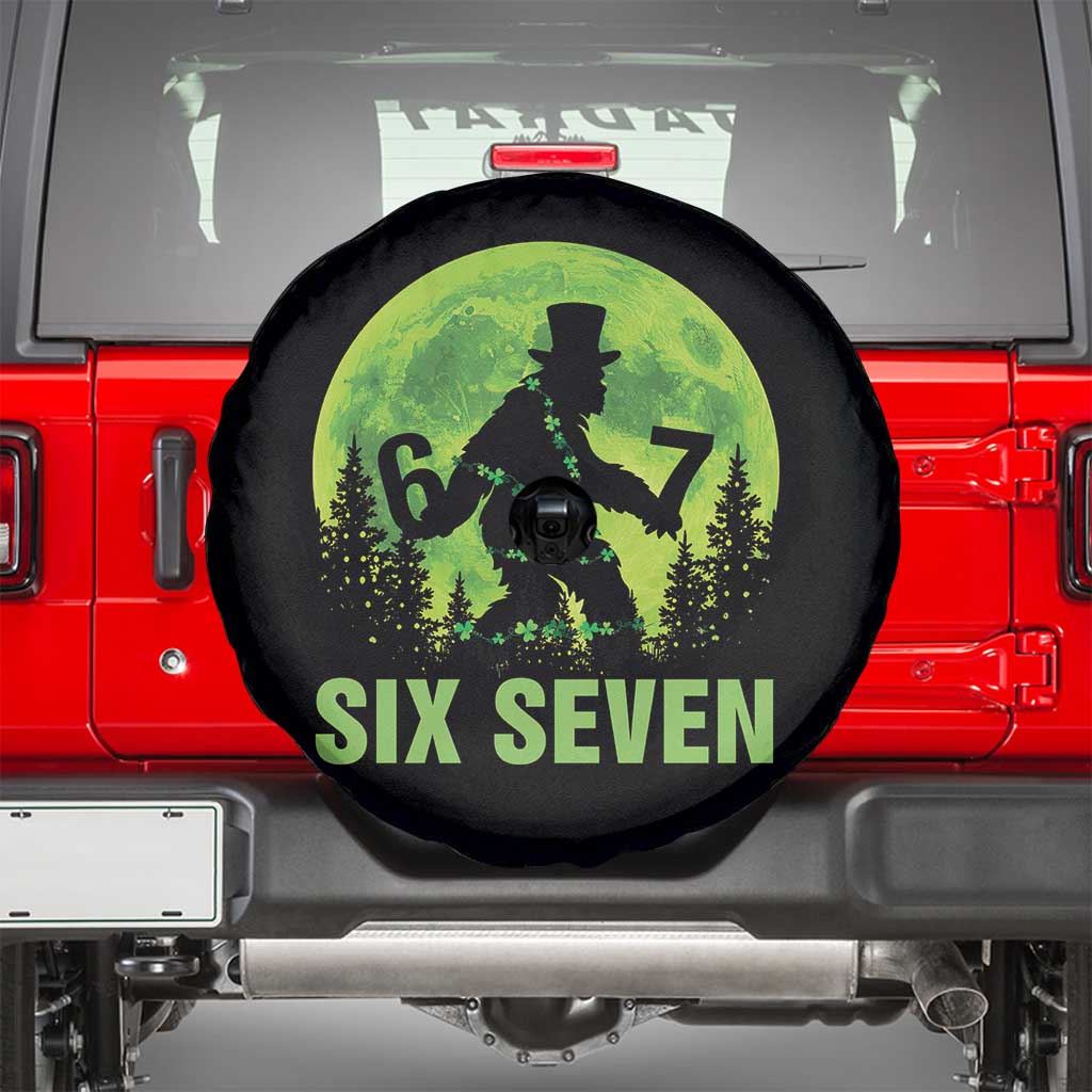 Funny Bigfoot St Patricks Day Spare Tire Cover Sasquatch Hiding Moon Forest Meme TS14 Black Print Your Wear