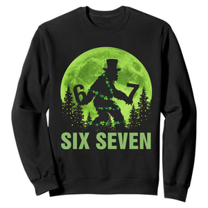 Funny Bigfoot St Patricks Day Sweatshirt Sasquatch Hiding Moon Forest Meme TS14 Black Print Your Wear