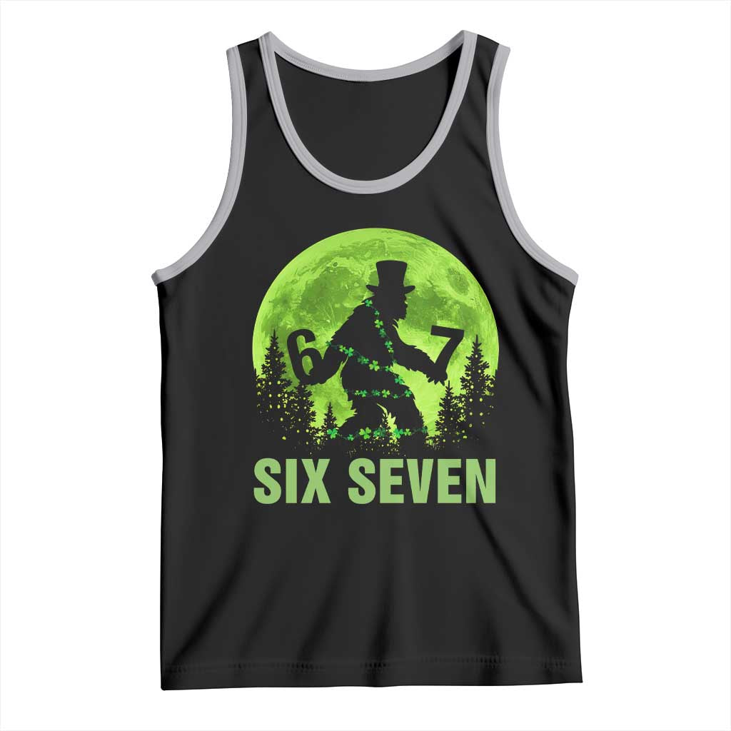 Funny Bigfoot St Patricks Day Tank Top Sasquatch Hiding Moon Forest Meme TS14 Black Athletic Heather Print Your Wear