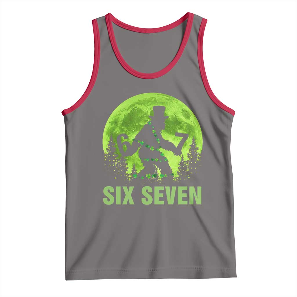 Funny Bigfoot St Patricks Day Tank Top Sasquatch Hiding Moon Forest Meme TS14 Deep Heather Red Print Your Wear