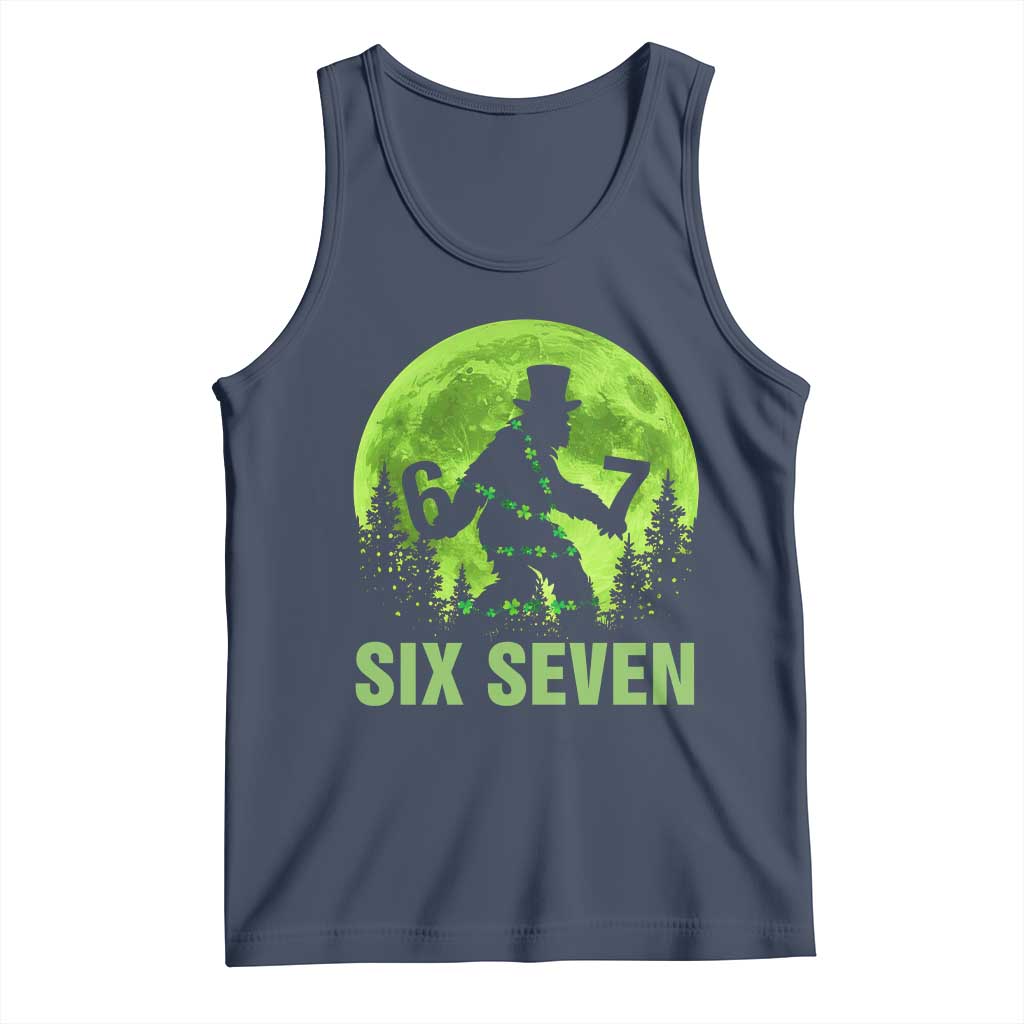 Funny Bigfoot St Patricks Day Tank Top Sasquatch Hiding Moon Forest Meme TS14 Navy Print Your Wear