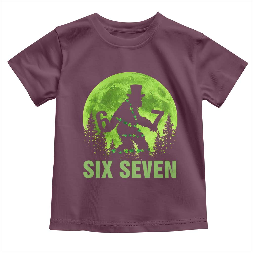 Funny Bigfoot St Patricks Day Toddler T Shirt Sasquatch Hiding Moon Forest Meme TS14 Maroon Print Your Wear